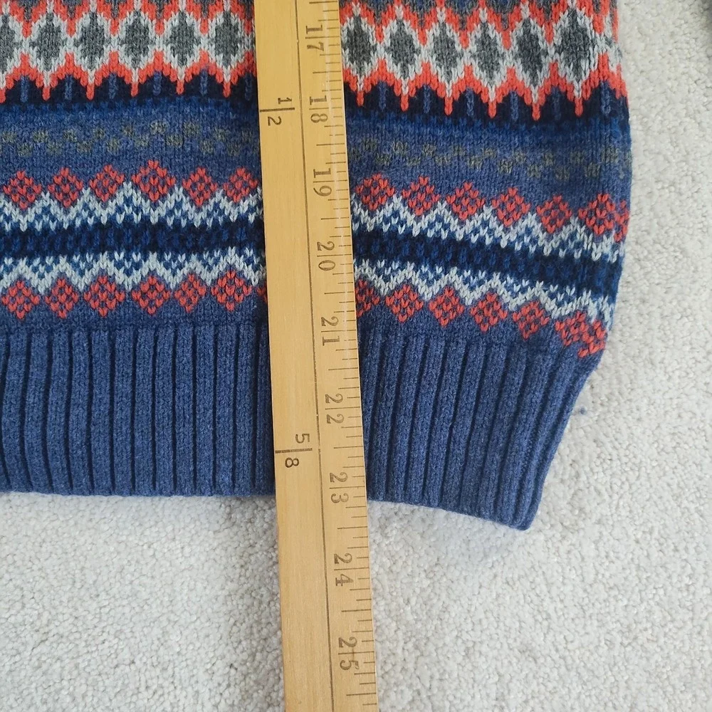 Gap Kid's Sweater XXL 14-16 Blue Pink Fair Isle Wool Blend Crewneck Soft EUC